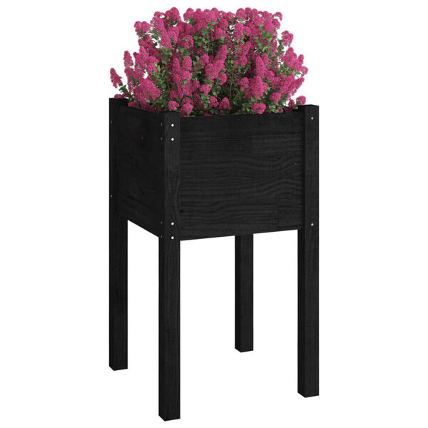 vidaXL Jardini&egrave;res d'ext&eacute;rieur 2pcs Noir 40x40x70cm Bois de pin massif