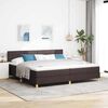vidaXL Lit &agrave; ressorts avec matelas Marron fonc&eacute; 200 x 200 cm tissu