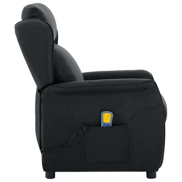 vidaXL Fauteuil de massage Gris fonc&eacute; Tissu
