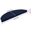 vidaXL Tapis d'escalier autocollants 10 pi&egrave;ces 56 x 17 x 3 cm Bleu marine Demi-rond