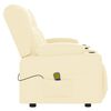 vidaXL Fauteuil inclinable et porte-gobelets 2 places crème similicuir
