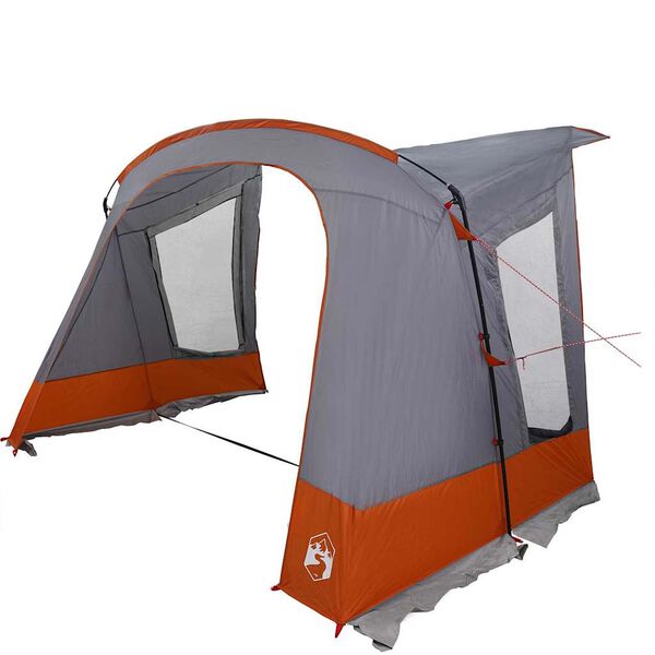 vidaXL Tente Caravane avec toit Gris et orange 410 x 275 x 245 cm