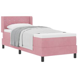 vidaXL Lit &agrave; ressorts avec matelas Rose 200 x 80 cm Velours