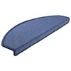 vidaXL Tapis d'escalier 10 pi&egrave;ces 65 x 24 x 4 cm Bleu Demi-rond Grand