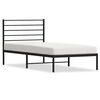 vidaXL Cadre de lit métal sans matelas avec tête de lit noir 100x190cm