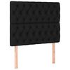 vidaXL T&ecirc;te de lit Noir 90x7x118/128 cm Tissu