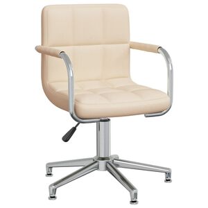 vidaXL Chaise pivotante de salle &agrave; manger Cr&egrave;me Tissu