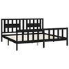 vidaXL Cadre de lit sans matelas noir bois massif de pin 200x200 cm