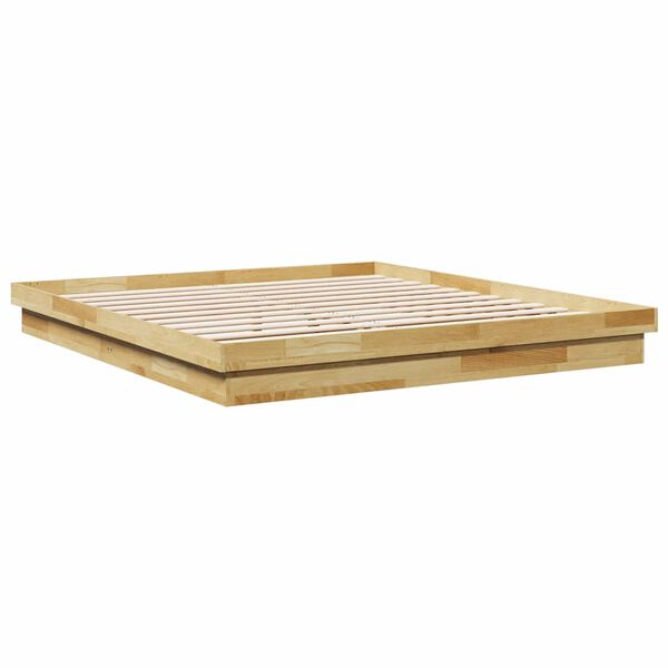 vidaXL Cadre de lit sans matelas 180x200 cm bois massif de ch&ecirc;ne