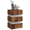 vidaXL Table de chevet &agrave; LED ch&ecirc;ne fum&eacute; 45x35x67 cm bois d'ing&eacute;nierie