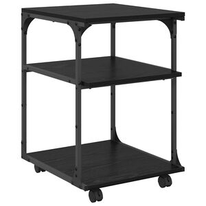 vidaXL Support d'imprimante Ch&ecirc;ne noir 43 x 48 x 64 cm