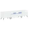 vidaXL Meuble TV LED 5 pi&egrave;ces Blanc brillant Bois d'ing&eacute;nierie