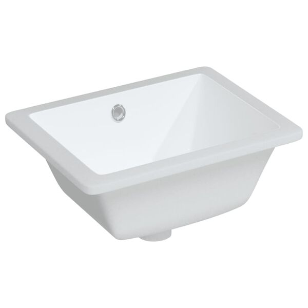 vidaXL &Eacute;vier salle de bain blanc 39x30x18,5 cm rectangulaire c&eacute;ramique
