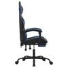 vidaXL Chaise de jeu avec repose-pied Noir et bleu Similicuir