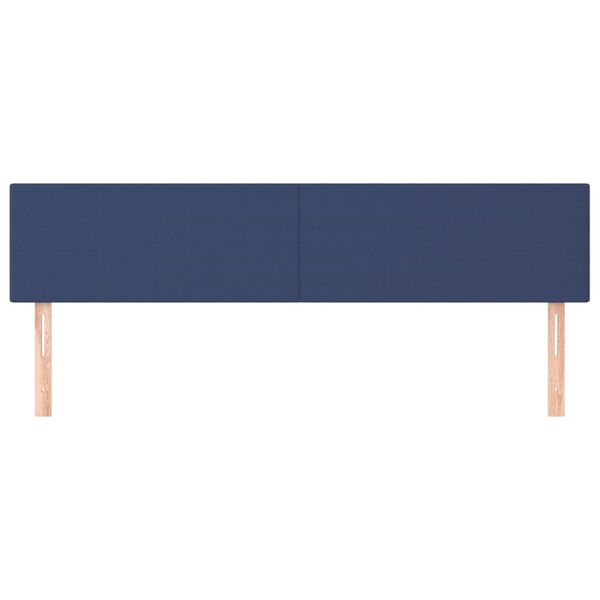 vidaXL T&ecirc;tes de lit 2 pcs Bleu 80x5x78/88 cm Tissu