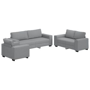 vidaXL Ensemble de canap&eacute; 3 pcs avec coussins en tissu gris clair