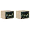 vidaXL Cabinet de chevet mural WIJHE 2 pc Ch&ecirc;ne Sonoma 36 x 33 x 25 cm