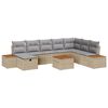 vidaXL Ensemble de canap&eacute; de jardin 9 pc Beige polyrotin