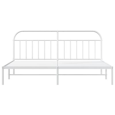 vidaXL Cadre de lit métal sans matelas et tête de lit blanc 193x203 cm