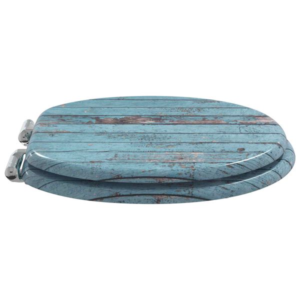 vidaXL Si&egrave;ge de toilette 2 pcs Bleu 43,8 x 37,8 cm Panneau MDF