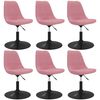 vidaXL Chaises pivotantes &agrave; manger lot de 6 Rose Velours