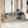 vidaXL Salon de jardin avec coussins 6 pcs beige r&eacute;sine tress&eacute;e