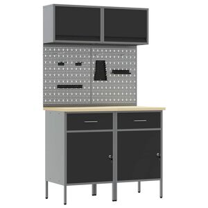 vidaXL Ensemble de placards de travail avec tiroir 8 pcs Gris