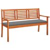 vidaXL Banc de jardin 3 places avec coussin 150 cm Bois d'eucalyptus