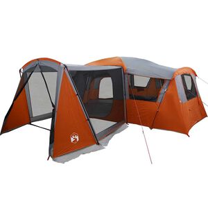vidaXL Tente familiale avec toit Gris et orange 745 x 700 x 217 cm