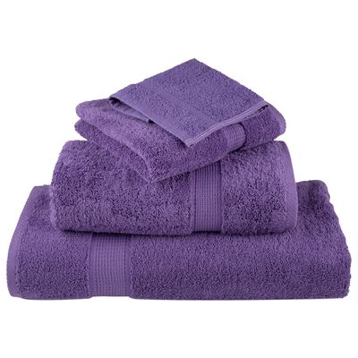 vidaXL Serviettes de visage de qualité supérieure SOLUND 4 pcs violet