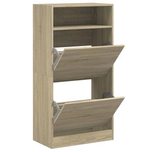 vidaXL Armoire &agrave; chaussures ch&ecirc;ne sonoma 60x34x116cm Bois d'ing&eacute;nierie