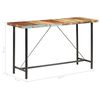 vidaXL Ensemble de bar 9 pcs Bois de r&eacute;cup&eacute;ration et cuir v&eacute;ritable