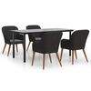 vidaXL Ensemble &agrave; manger de jardin avec coussins 5 pcs Noir