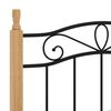 vidaXL Cadre de lit sans matelas noir métal bois chêne massif 90x200cm