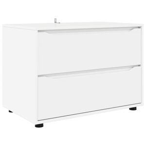 vidaXL Armoire de rangement 80 x 48 x 57 cm Bois d'ing&eacute;nierie Blanc