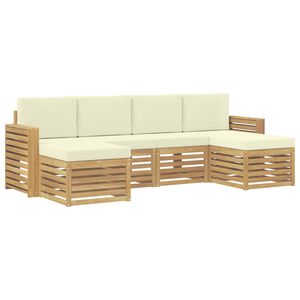 vidaXL Ensemble de canap&eacute;s d'ext&eacute;rieur 6 pc Blanc et cr&egrave;me Polyester