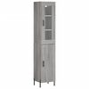 vidaXL Buffet haut Sonoma gris 34,5x34x180 cm Bois d'ing&eacute;nierie