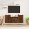 vidaXL Ensemble de meubles TV 3 pcs Ch&ecirc;ne marron Bois d'ing&eacute;nierie