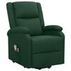 vidaXL Fauteuil de massage Vert fonc&eacute; Tissu