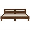 vidaXL Cadre de lit sans matelas ch&ecirc;ne marron 200x200 cm