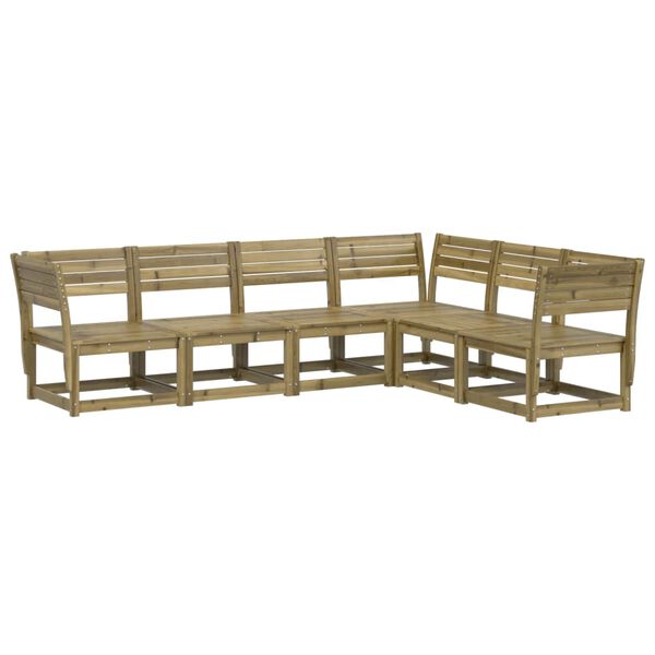vidaXL Salon de jardin 6 pcs bois de pin impr&eacute;gn&eacute;