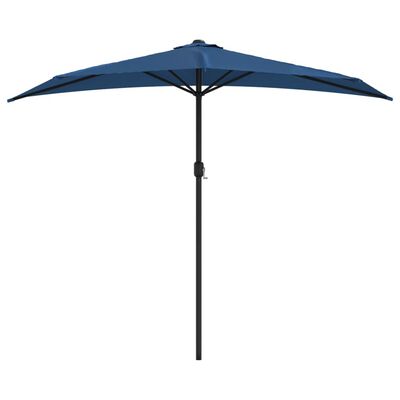 vidaXL Parasol de balcon avec mât en aluminium Bleu 270x144x222cm Demi