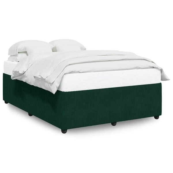 vidaXL Cadre de lit sans matelas vert foncé 140x190 cm velours