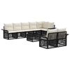 vidaXL Ensemble de canap&eacute; de jardin 9 pc Noir polyrotin