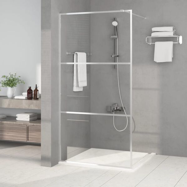 vidaXL Paroi de douche Argent&eacute; 100x195 cm Verre ESG transparent