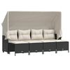 vidaXL Salon de jardin 5 pcs avec coussins noir r&eacute;sine tress&eacute;e