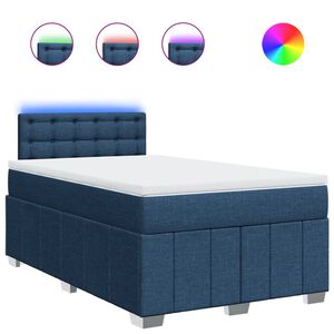 vidaXL Sommier &agrave; lattes de lit avec matelas Bleu 120x200 cm Tissu