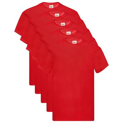 Fruit of the Loom T-shirts originaux 5 pcs Rouge 3XL Coton