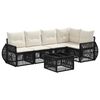 vidaXL Ensemble de canap&eacute; de jardin 6 pc Noir et blanc cr&egrave;me polyrotin