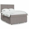 vidaXL Sommier &agrave; lattes de lit avec matelas Taupe 160x200 cm Tissu